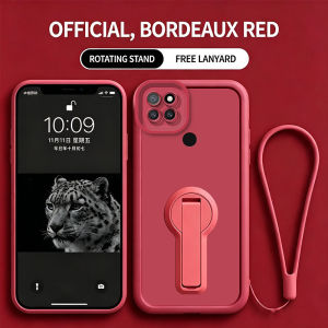 PBZZ Case for REALME C12 C25 C15 C25S phone casing Softcase Silicone shockproof Cover new design aesthetic 360 °   rotate with holder Lanyard for women cute JTXZZJ2