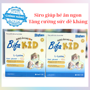 (Mua 6 tặng 1) Siro ăn ngon Bifa Kid giúp bé ăn ngon tăng sức đề kháng H/20 ống