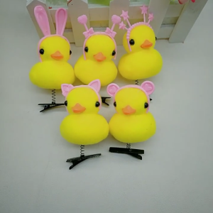 กิ๊บติดผมเป็ดการ์ตูน3มิติสำหรับงานคาร์นิวัลกิ๊บผมวิกผมสำหรับงานปาร์ตี้พินสำหรับคลิปผมแบบสปริงรูปสัตว์น่ารักสำหรับเด็ก