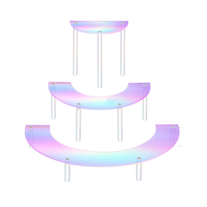 Món tráng miệng trình bày đứng 3 tầng hiển thị Acrylic risers cho nước hoa giấy làm bánh cupcake Bộ sưu tập nhân vật tổ chức
