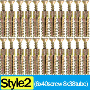 100/10sets Metal Expansion Tube Pipe Serrated Steel Wall Self Tapping Screw Drilling Plug for Wall Fasteners Bolt Improvement