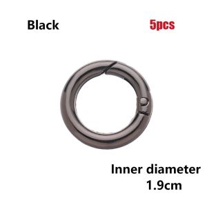 NOER 2/5pcs 10/12/16/19mm Round Push Trigger Plated Gate Carabiner Purses Handbags Spring O-Ring Buckles Bag Belt Buckle Snap Clasp Clip