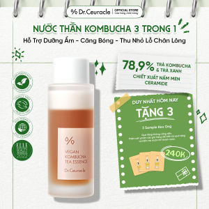 Nước Thần Dr.Ceuracle Vegan Kombucha Tea Essence 50ml Mini Size Dưỡng Ẩm Trẻ Hóa Căng Bóng Da 3In1