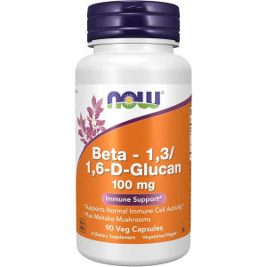 NOW Beta Glucan 100mg 90 All Vegan Capsules Non-GMO Plant Only Maitake Formula Gentle Immune Support Zero Animal Ingredients For Strict Vegetarian & Vegan Daily Wellness
