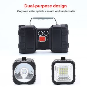 W844 Double Head Super Bright Search Light Portable Flashlight 7 Models Handheld Torchlight Outdoor Camping Emergency Lamp