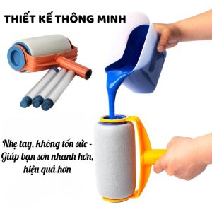 Con Lăn Sơn Tự Cấp Có Bình Chứa | Cây Lăn Sơn Tường Cán Nối Dài Kèm Cốc Châm Sơn 1500ml Cho DIY