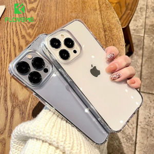 FLOVEME Luxury Transparent Soft Acrylic Phone Case For iPhone 14 13 12 11 Pro Max XS Max X XR 7 8 Plus Shockproof Protective Back Cover