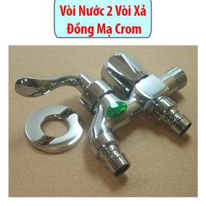 Vòi Xả 2 Đầu Xả NướcVòi Hồ Đôi 2 Đầu Ra Đồng Thau Mạ Crom