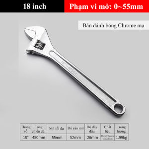 Mỏ lết đầu đa năng DELIXI công cụ cơ khí cán bọc nhựa đầy đủ kích thước 8 inch 10 inch 12 inch