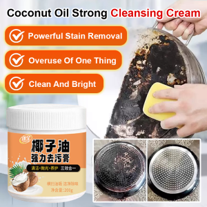 Coconut oil Strong stain remover Quickly removes grease stains Home and kitchen cleaning All-purpose cleaning cream