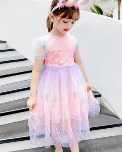 Girls Dress New Frozen Dress Princess Skirt Children Cotton Sequins Dress Kids Girl Fashion Clothing