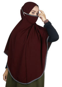 HIJAB INSTAN BERGO MARYAM MASKER / KERUDUNG JUMBO MASKER / HIJAB MASKER MOTIF POLKADOT KEKINIAN TERBARU 2021