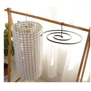 Stainless Steel Spiral Hanger for Long Bedsheets Blanket Clothings Bedsheet Foldable Handle and Locking Device