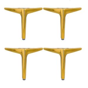 4Pcs Metal Furniture Legs Modern Style Triangular Dresser Legs Sofa Couch Legs for Cabinet Cupboard Chair Desk Benches
