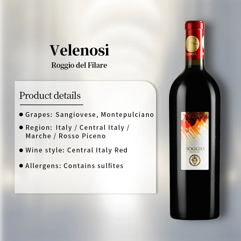 Velenosi Roggio del Filare Rosso Piceno Superiore 2018 750ml 14