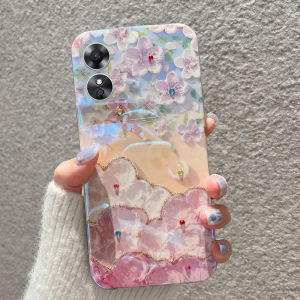Phone Case OPPO A79 A58 A38 A18 A78 5G A98 A77 A96 A76 A17 A17k Shiny Cherry blossoms Flower pattern soft silicone Phone Casing OPPO A79 5G Phone cover