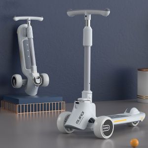 Kids Scooter 2-12 Years Old Can Sit and Slide LED Light-up Widened Wheels Can Be Folded Childrens Gifts