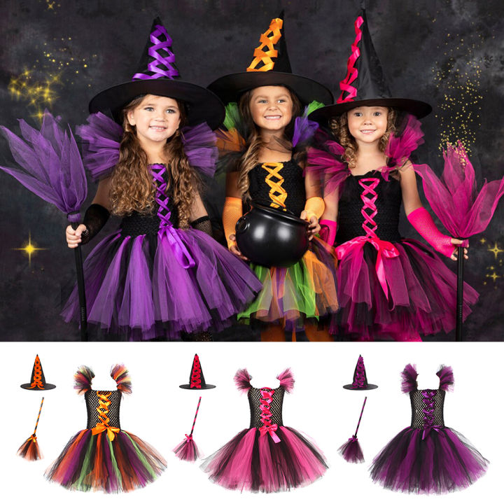 Mua Bộ váy Phù thủy cam dài hóa trang Halloween cho bé G-0309B | Tiki