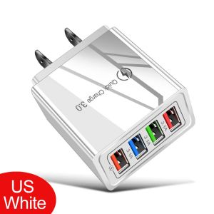 BOKEWU USB Charger Quick Charge 3.0 Portable Wall Mobile Charger 4 Ports Fast Charger EU/US Plug for Phone Tablet