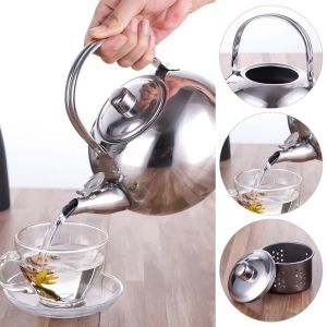 VIVIDI Stainless Steel Water Kettles with Infuser Filter Large Capacity Oolong Tea Jug Portable Cookware TeaKettle Home Office