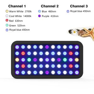 165w Bluetooth Dimmable 3 Channel Wireless Control Led Aquarium Black Box V2 for Coral Reef Fish Aquarium/Grow Coral Bela Coral Ikan