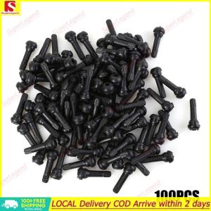【Big Sale】100pcs TR-414 Snap In Rubber Valve Stems TR414 Tyre Tire Valves with Caps【SuperLegend】