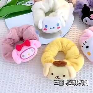 Tali Rambut✨可爱卡通发圈 Cartoon Hair Ties 卡通玉桂狗库洛米凯蒂猫美乐蒂大肠圈头发绳皮筋 Cartoon Hair Accessories