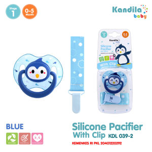 KANDILA BABY SILICONE PACIFIER Stage-1 with CLIP / KDL 039-2  / EMPENG DOT BABY KARAKTER LUCU DENGAN TALI
