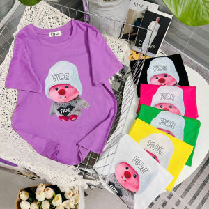 Bộ cotton thái đồ bộ thun thái. Áo thun thái êm mềm mịn mát co giãn đàn hồi. Mã gấu mũ từ 40kg-60kg