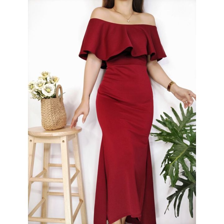 neoprene bridesmaid dress