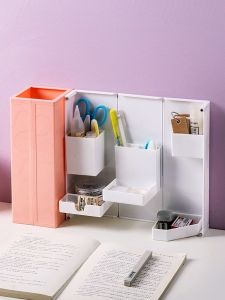 3D Collapsible Plastic Folding storage box Basket Cosmetic stationery