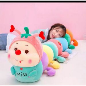 Gấu Bông Sâu Mặt Hề Bảy Sắc Cầu Vồng Thú Nhồi Bông Gối Ôm Dễ Thương Quà Tặng Đáng Yêu