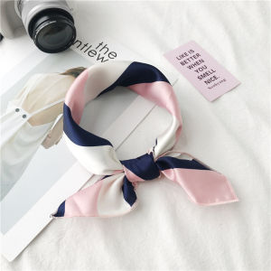 【LifeHut WJ】50X50 Cm Fashion Wanita Syal Persegi All-Match Membungkus Elegan Bunga Dot Musim Semi Musim Panas Kepala Leher Rambut Dasi Band Syal