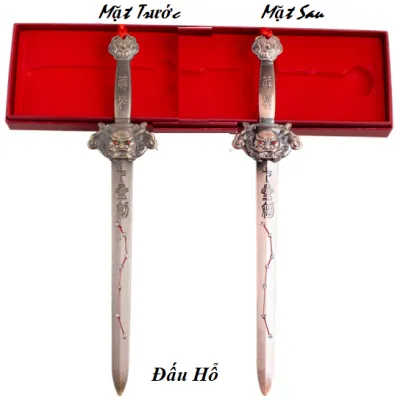 Phong Thuỷ Kiếm Thất Tinh Đầu Hổ 27cm Kèm Dây Đỏ 1 Xu (Chết sát khí Hoá giải phong thuỷ)