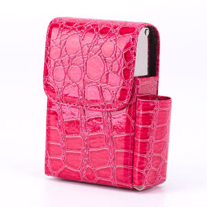 [🇵🇭 24h Delivery] Dollyy 20pcs PU Leather Cigarette Case Retro Stone Crocodile Pattern Card Case With Flip Design Men Women Wear Waist Belts Cigarette Packs