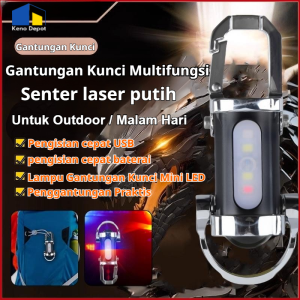 【COD】Anti Air Super Terang Senter Senter Kunci Aluminium Senter Mini Portabel Senter Camping Mini Senter Super Terang LED Portabel Cas USB Pengisi Daya Gantungan Kunci