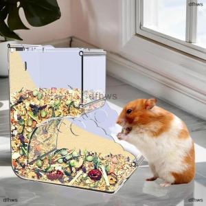 [COD] dfhws Pet Hamster Rabbit Squirrel Food Dispenser Feeder Plastic Clear Automatic Pet Feeder For Hamster Guinea Pigs Food Bowl Container