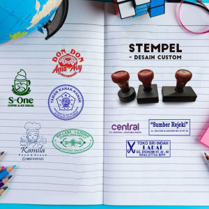 Stempel Nama Toko Custom Tanda tangan bulat kotak persegi panjang
