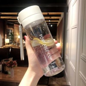 BESTITIT Transparent Water Cup Large Capacity 800ML Sports Water Bottle Portable Frosted Plastic Cup Kids