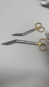 14/18CM Gauze Scissors Nursing Lister Bandage Golden Handle Plastic surgery instrument Stainless Steel