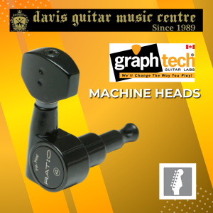 Graphtech PRN-2721-B0 Black Machine Head 6 in line for Electric Guitar