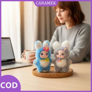 CANAMEK✨ Vinyl thỏ Gia Đình Búp bê Keychain dễ thương sang trọng Mặt dây chuyền hình cho trẻ em ba lô phụ kiện trang trí nội thất