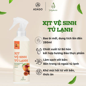 Xịt khử mùi vệ sinh tủ lạnh Julyhouse 280ml chiết xuất bồ hòn hương đào thơm mát làm sạch hiệu quả - AZAGO