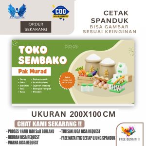 Cetak Spanduk Banner TOKO GROSIR TERMURAH Ukuran 200X100 cm Bisa Request