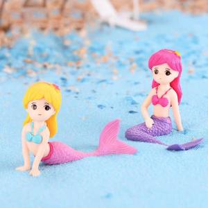 Mô hình tiểu cảnh nàng tiên cá trang trí terrarium sen đá xương rồng charm slime