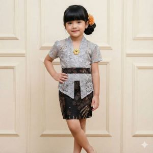 Setelan kebaya anak bali dan kutu baru rok pendek free belt dan bross
