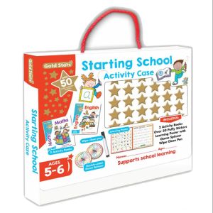 Starting School Activity Case with 2 Books Pen & Stickers for Kids Ages 5-6 to Learn to Read Write & Count