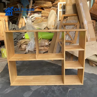 Kệ sách treo tường gỗ cao su ngang 80cm 2 màu lựa chọn - Ori House
