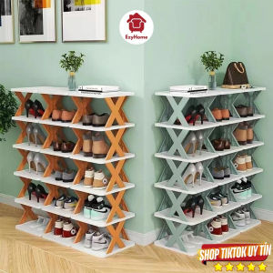 Kệ để giày dép 5 tầng chữ X đa năng - Chất liệu nhựa PP cao cấp bền nhỏ gọn - MÀU NGẪU NHIÊN