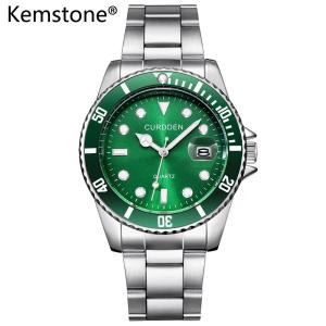 Kemstone Trendy Stainless Steel Calendar Unique Designer Mens Quartz Watches Jewelry Gift